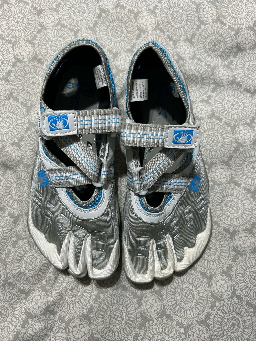 Grey and Blue toe shoes